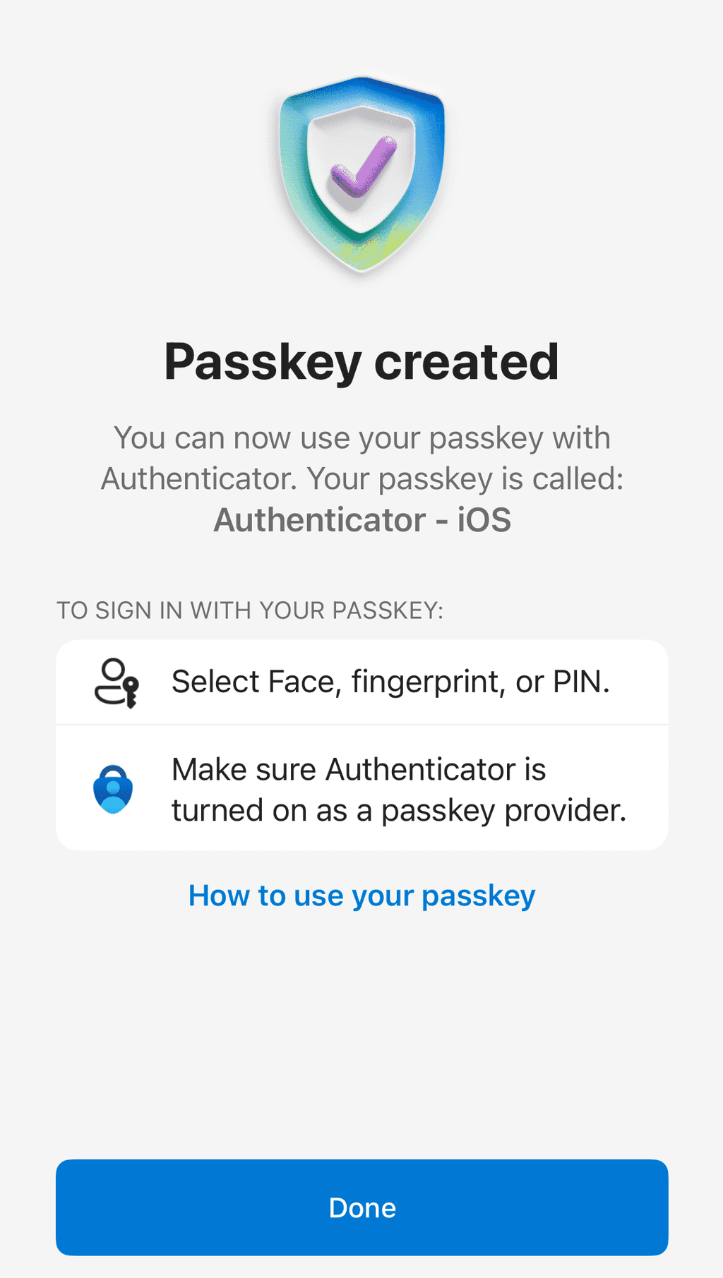 passkey create success