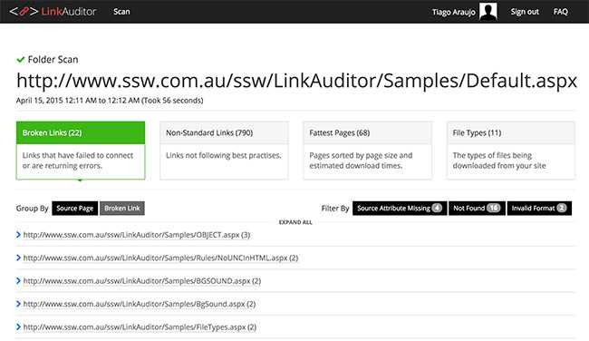 link auditor scan